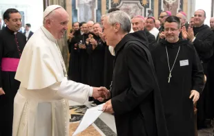 Papst Franziskus mit Pater Notker Wolf OSB am 8. September 2016. / L'Osservatore Romano