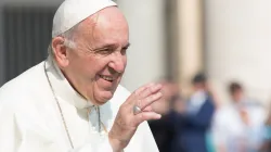Papst Franziskus bei der Generalaudienz auf dem Petersplatz am 14. Juni 2017.  / CNA / Daniel Ibanez