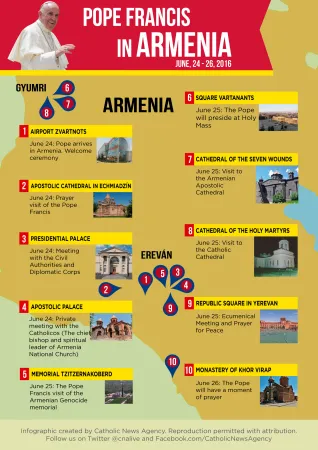 Übersicht: Die Reise des Papstes nach Armenien
