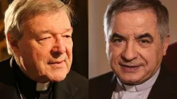 Kardinal George Pell (links) und Kardinal Angelo Giovanni Becciu. / Alexey Gotovskiy // Daniel Ibanez / CNA Deutsch 