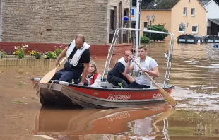 Hochwasser in Ehrang (Bistum Trier) im Juli 2021. / Florian Blaes via Bistum Trier