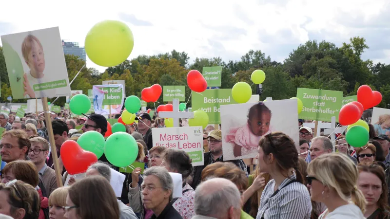 Teilnehmer am Marsch für das Leben in Berlin am 16. September 2017.