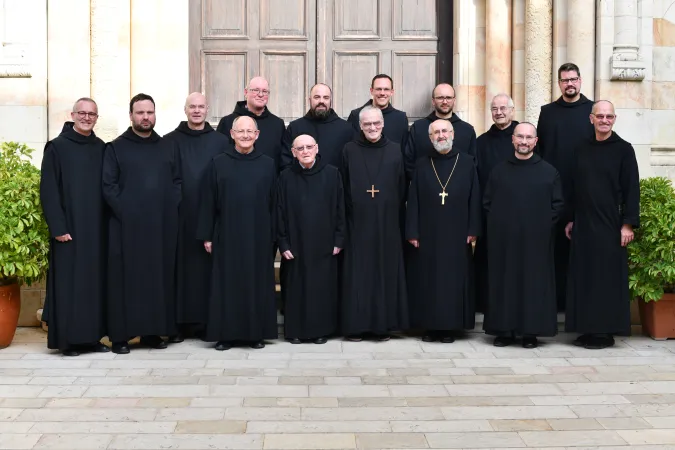 Die Mönche der Gemeinschaft von Jerusalem und Tabgha mit ihrem neuen Abt Bernhard Maria am 20. Februar 2018