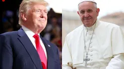 US-Präsident Donald Trump und Papst Franziskus. / CNA/Addie Mena, CNA/Daniel Ibanez