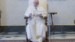 Papst Franziskus in der Generalaudienz am 8. April 2020 / Vatican Media