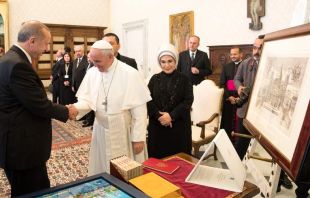 Papst Franziskus mit dem türkischen Präsidenten Recep Tayyip Erdogan im Vatikan / Foto: Vatican Media 