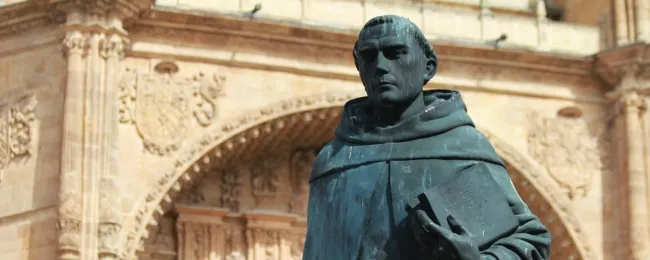 Pater Francisco de Vitoria OP, Moraltheologe und Naturrechtslehrer, Begründer der spanischen Spätscholastik und der Schule von Salamanca – und einer der "Väter" des Völkerrechts. 