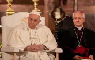 Papst Franziskus bei der Vesper am 2. August 2023 anlässlich des Weltjugendtags in Lissabon / Daniel Ibáñez / CNA Deutsch