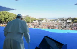 Papst Franziskus am 4. August 2023 beim Weltjugendtag in Lissabon / Vatican Media