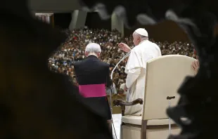 Papst Franziskus segnet Menschenmenge / Vatican Media