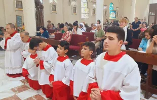 Messfeier im Gazastreifen während des Krieges / Pfarrei der Heiligen Familie in Gaza-Stadt