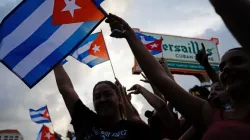 Miami, USA: Menschen demonstrieren gegen die kubanische Regierung am 12. Juli 2021. 
 /  Eva Marie Uzcategui/AFP via Getty Images.
