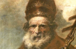 Francisco de Herrera el Mozo (Spanisch, 1622-1685): Heiliger Leo Magnus (Papst Leo I.), Prado-Museum, Madrid, Spanien / Gemeinfrei