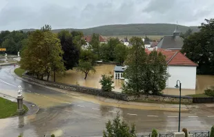 Bilder vom Hochwasser in Heiligenkreuz am 15. September 2024. / Priesterseminar Leopoldinum