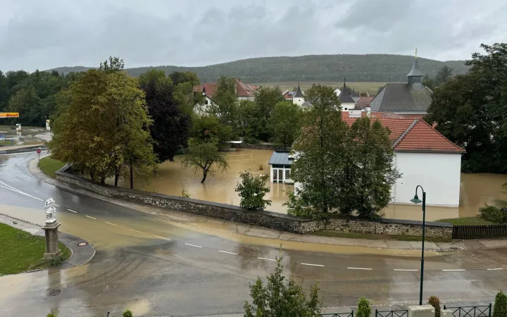 Bilder vom Hochwasser in Heiligenkreuz am 15. September 2024