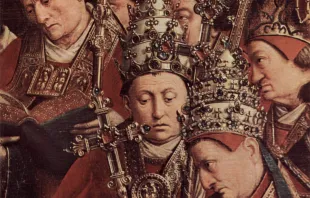 Päpste bei der Anbetung des Lammes (Teilansicht des Genter Altars von Jan van Eyck) / (CC0) 