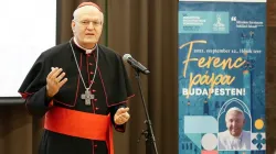 Kardinal Péter Erdő bei einer Pressekonferenz zum Internationalen Eucharistischen Kongress in Budapest am 14. Juni 2021 / IEC 2021 Budapest