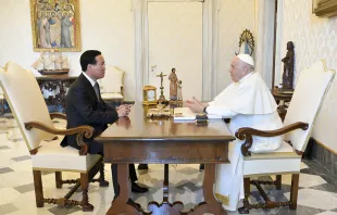 Papst Franziskus empfing den vietnamesischen Staatspräsidenten Vo Van Thuong am 27. Juli 2023 im Vatikan / Vatican media