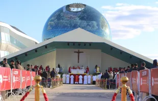 Papst Franziskus feierte am 14. September 2022 in Nur-Sultan die Heilige Messe auf dem Expo-Gelände der kasachischen Hauptstadt. / Rudolf Gehrig / CNA Deutsch