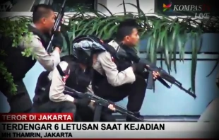 Einsatz im zweitgrößten Ballungsraum der Welt: Der Terror-Anschlag in Jakarta am heutigen 14. Januar 2016 / KompasTV via Twitter 