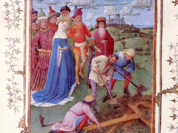 Auffindung des Kreuzes mit der heiligen Helena in Jerusalem: Darstellung des flämischen Künstlers Jan van Eyck.