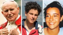 Der heilige Papst Johannes Paul II, der selige Carlo Acutis und die selige Chiara Luce Badano / Johannes Paul II.: Vatican Media / Seliger Carlo Acutis: Associazione Carlo Acutis / Selige Chiara Luce Badano: Fokolarbewegung