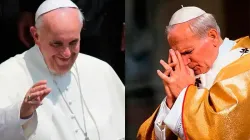 Papst Franziskus und der heilige Papst Johannes Paul II.  / 2papisanti.org