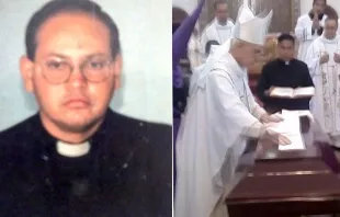 Pater José Luis Jaimes / Monsignore Mario Moronta bei der Trauerfeier für den verstorbenen Priester / Twitter Diözese San Cristóbal