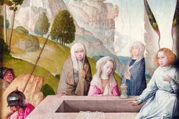Der flämische Maler Juan de Flandes malte um 1498 “Die Auferstehung Christi und drei Frauen am Grab“  / Palacio Real de Madrid / Vatican Magazin