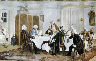 Immanuel Kant und seine Tischgenossen: Kolorierter Holzstich von Emil Doerstling / Wikimedia (CC0) 