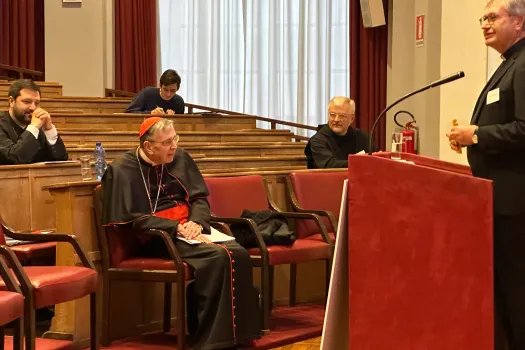 Kardinal Kurt Koch beim Symposium zu Ehren seines kommenden Geburtstagsjubiläums. Der Theologenkongress fand vom 6. bis 8. März 2024 in Rom statt. / Rudolf Gehrig / CNA Deutsch