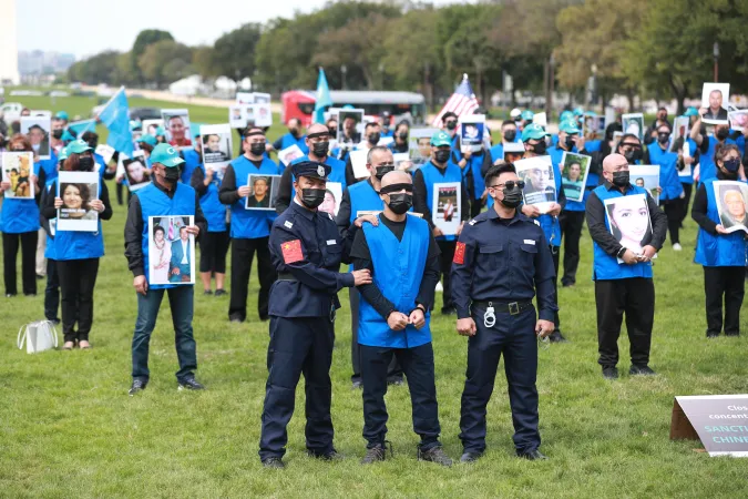 Demonstration gegen die Menschenrechtsverletzungen an Uiguren durch Chinas Regierung in Washington. 
