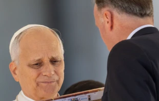 Papst Leo XIV. mit Martin Rothweiler / Daniel Ibáñez / EWTN News