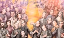 Detailansicht des Gedenkbildes der 124 Märtyrer von Jaén, die 2025 selig gesprochen wurden. / Bildnachweis: Diözese Jaén.