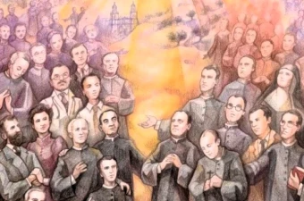 Detailansicht des Gedenkbildes der 124 Märtyrer von Jaén, die 2025 selig gesprochen wurden. / Bildnachweis: Diözese Jaén.