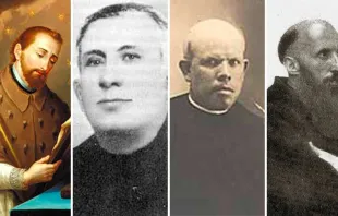 Von links nach rechts: Der heilige Johannes Nepomuk, heiliger Mateo Correa Magallanes, Pater Felipe Císcar Puig und Fr. Fernando Olmedo Reguera. / ACI Prensa