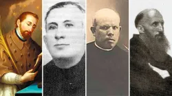 Von links nach rechts: Der heilige Johannes Nepomuk, heiliger Mateo Correa Magallanes, Pater Felipe Císcar Puig und Fr. Fernando Olmedo Reguera. / ACI Prensa