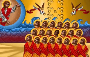 Eine Ikone der 21 koptischen Märtyrer, geschrieben von dem Künstler Tony Rezk / Tony Rezk