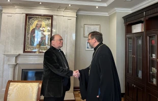 Bischof Bertram Meier und Großerzbischof Sviatoslav Shevchuk / Deutsche Bischofskonferenz / Ewelina Sowa