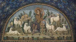 Der gute Hirte: Mosaik im Mausoleum der Kaiserin Galla Placidia, Ravenna, erste Hälfte des 5. Jahrhunderts. / Wikimedia (CC0) 