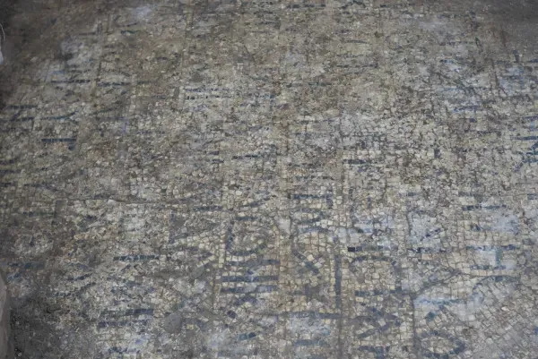 Teilausschnitt des Petrus-Mosaiks von el Araj