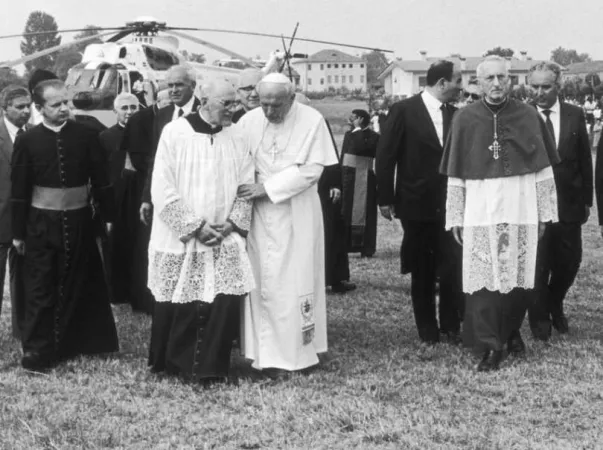 DIe Ankunft des heiligen Papstes Johannes Paul II. in Riese im Jahr 1985