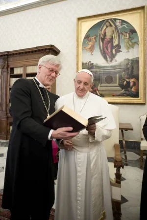 Gemeinsam auf Christus blicken, auch und gerade im "Luther-Jahr": Papst Franziskus mit EKD-Ratsvorsitzenden Heinrich Bedford-Strohm am 6. Februar 2017.