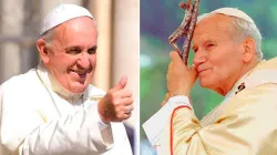 Papst Franziskus und der heilige Papst Johannes Paul II. / Daniel Ibáñez (CNA) - Vatican Media