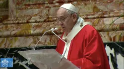 Papst Franziskus predigt im Petersdom am Palmsonntag, 28. März 2021 / Screenshot