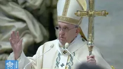 Papst Franziskus spricht im Petersdom / Screenshot / YouTube