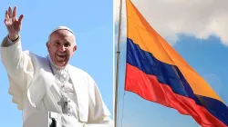 Papst Franziskus und die Flagge Kolumbiens / CNA / Daniel Ibanez, Pixabay (Gemeinfrei)