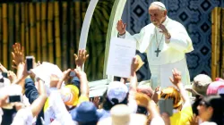 Papst Franziskus am Institut "Jorge Basadre" in Peru am 19. Januar 2018. / Agentur Andina