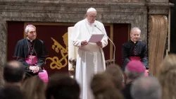 Papst Franziskus in der Sala Clementina im Vatikan / Vatican Media 