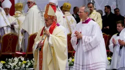 Papst Franziskus bei der Feier der heiligen Messe in Skopje am 7. Mai 2019 / Vatican Media Pool